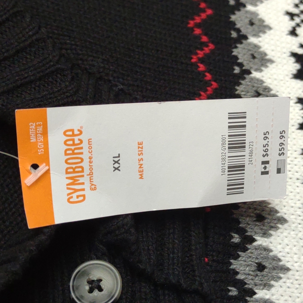 Sweater Pullover Black Gymboree Snowflake Men size XXL New - Picture 4 of 8